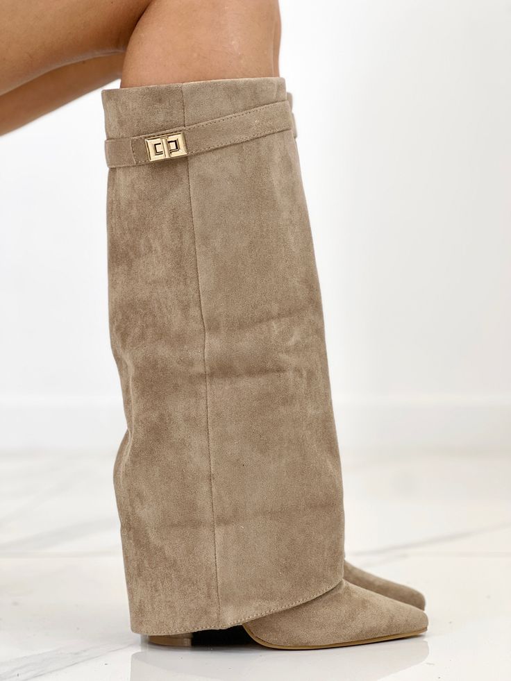 Bella | Khaki Suede Boots