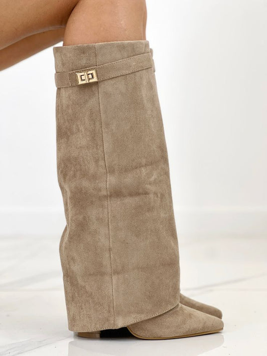 Bella | Khaki Suede Boots