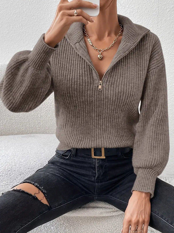 Flora | Half-Zip Knitted Sweater