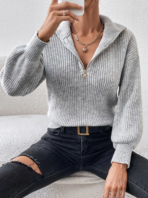 Flora | Half-Zip Knitted Sweater