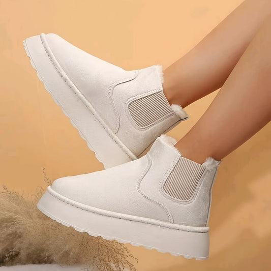 Willow | Comfy Faux Suede Slip-On Snow Short Boots