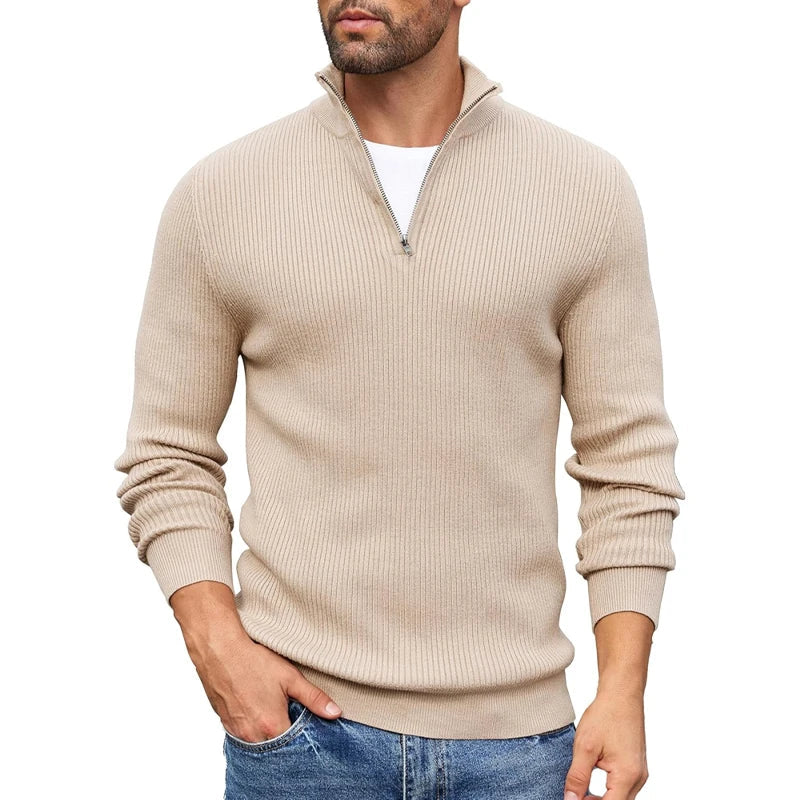 Chris | Ribbed Half-Zip Sweater