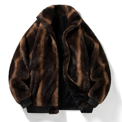 Ember | Retro Faux Fur Bomber Jacket