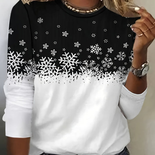 Abbey | Winter Print Long-Sleeve Top