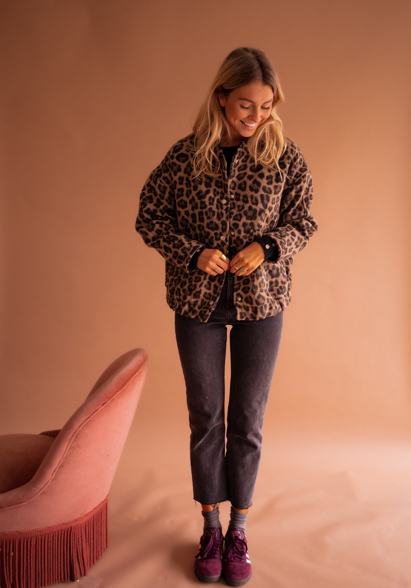 Quinn | Trendy Jacket with Leopard Print