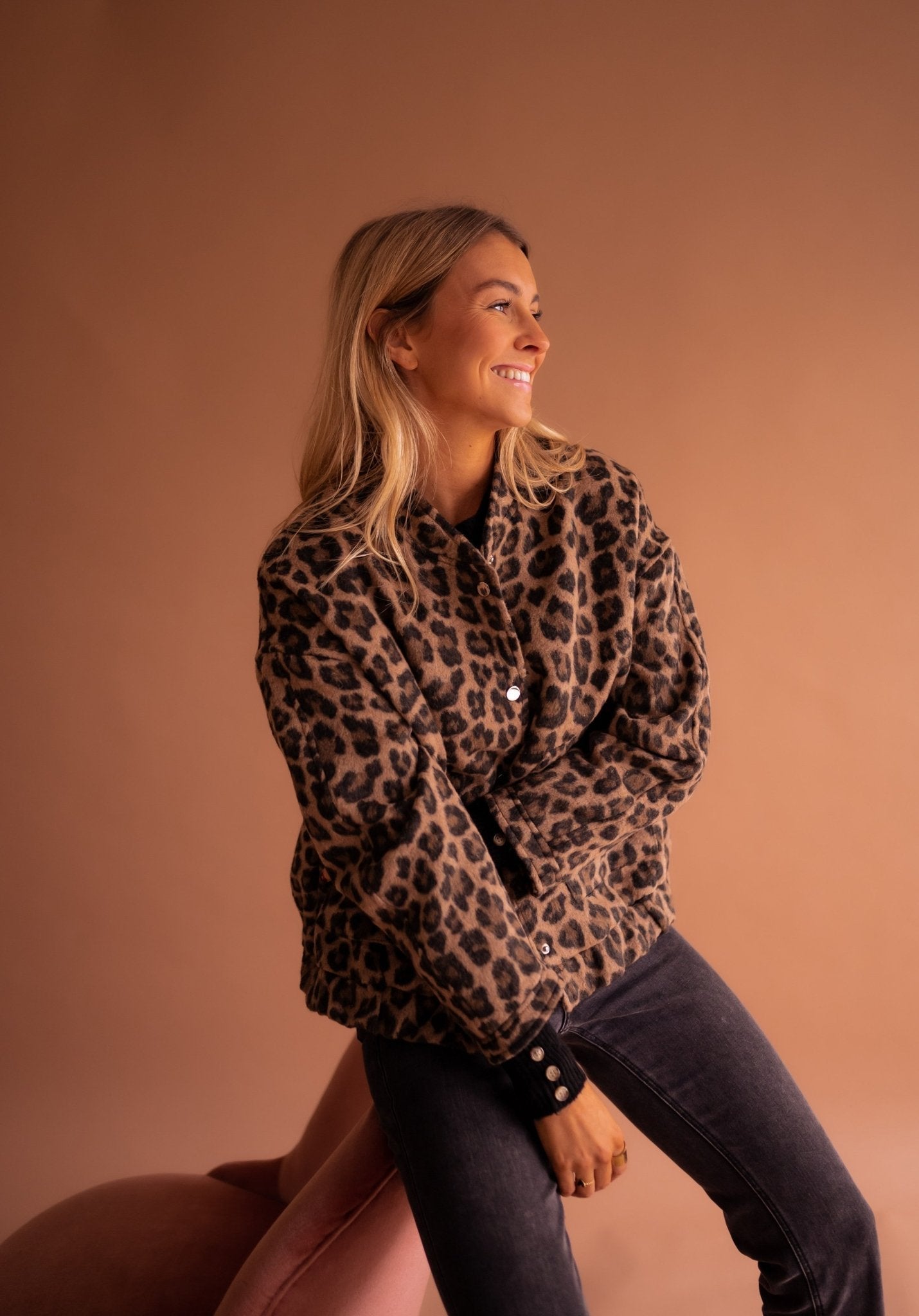 Quinn | Trendy Jacket with Leopard Print
