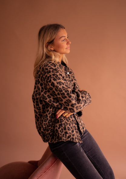 Quinn | Trendy Jacket with Leopard Print