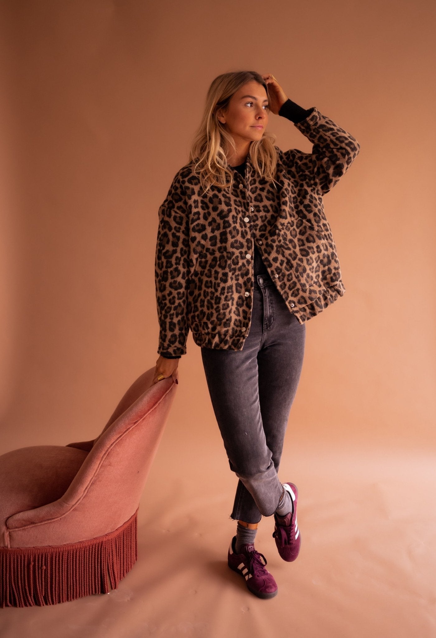 Quinn | Trendy Jacket with Leopard Print