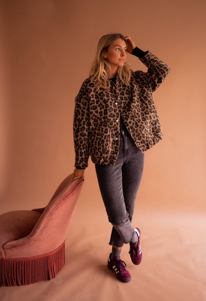 Quinn | Trendy Jacket with Leopard Print