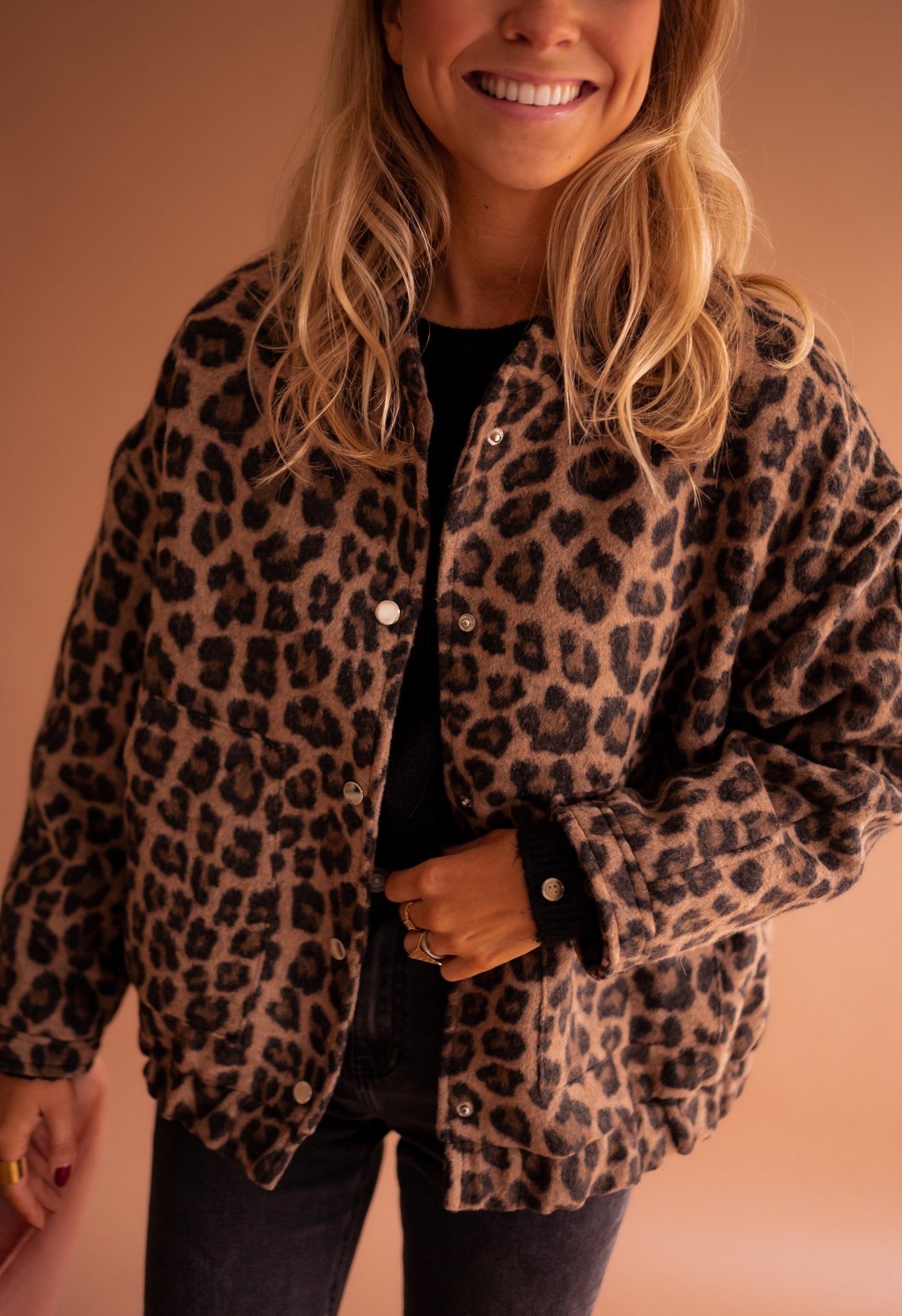 Quinn | Trendy Jacket with Leopard Print