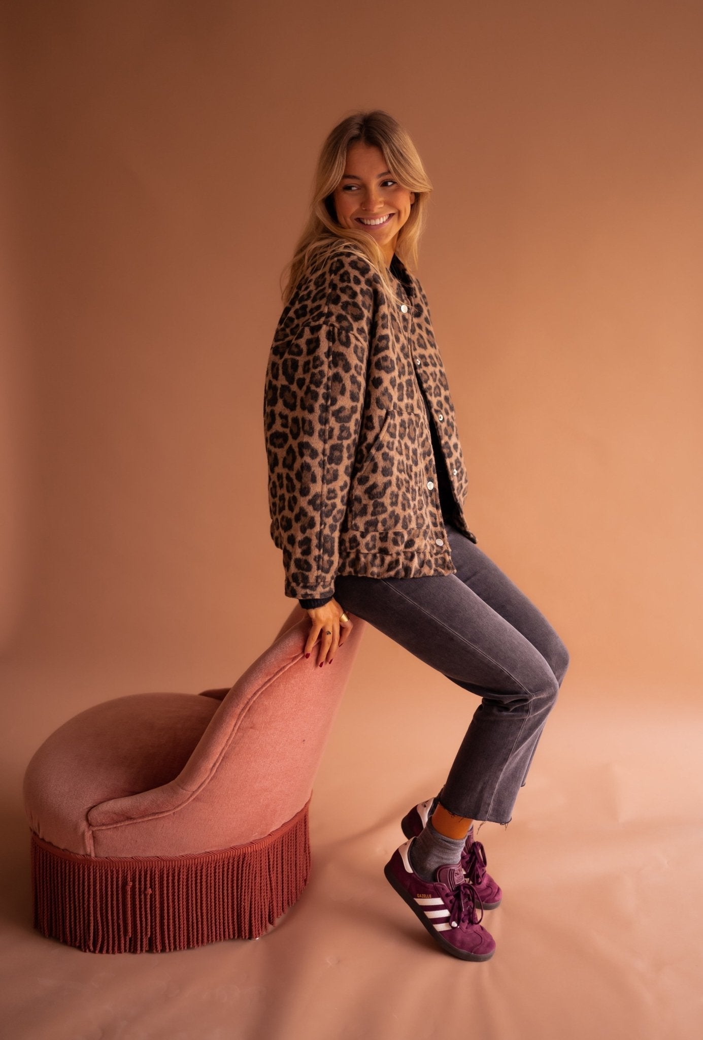 Quinn | Trendy Jacket with Leopard Print