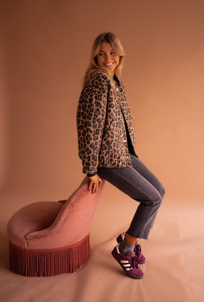 Quinn | Trendy Jacket with Leopard Print