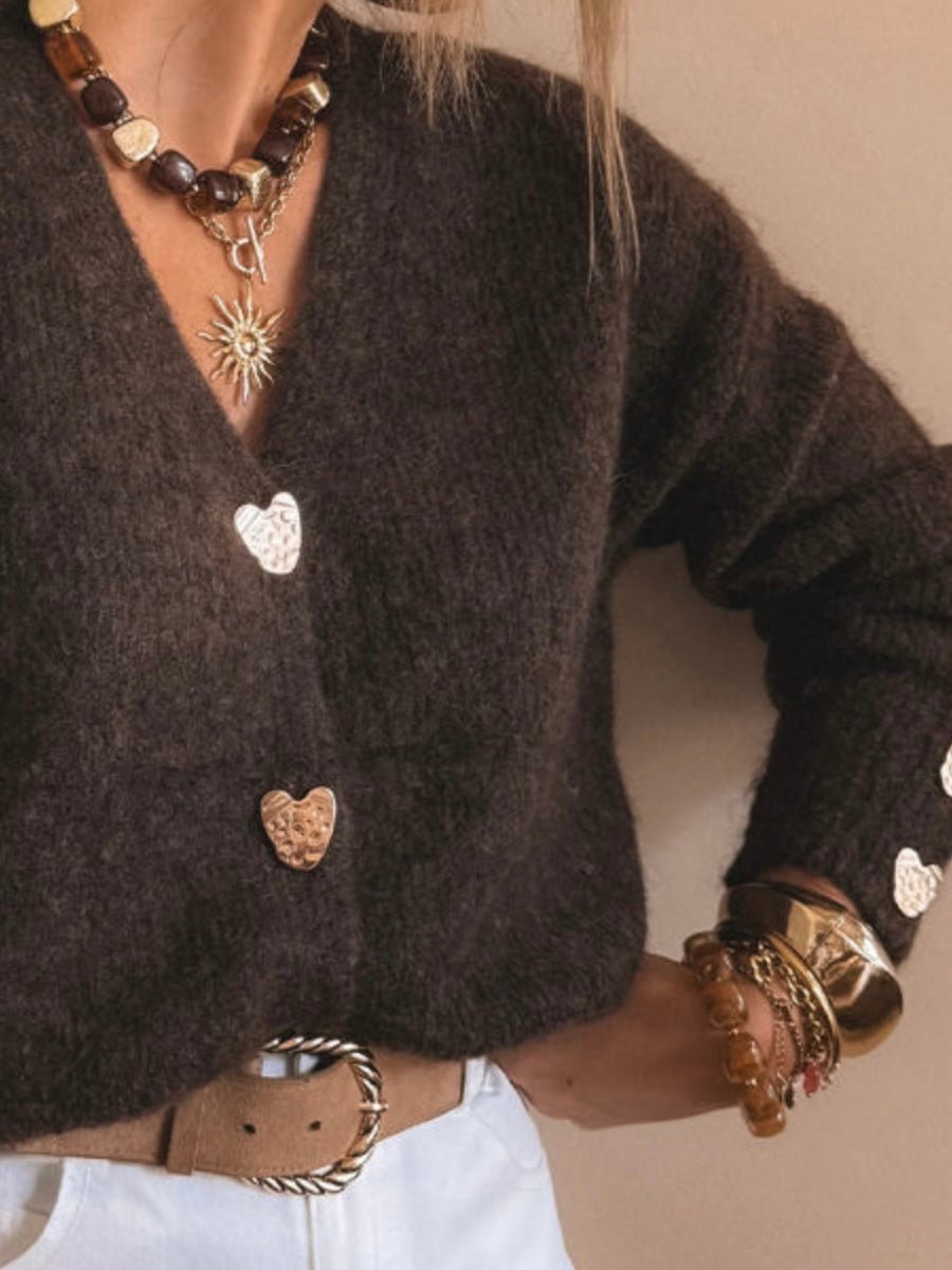 Nikkie | Sweet Heart Button Cardigan